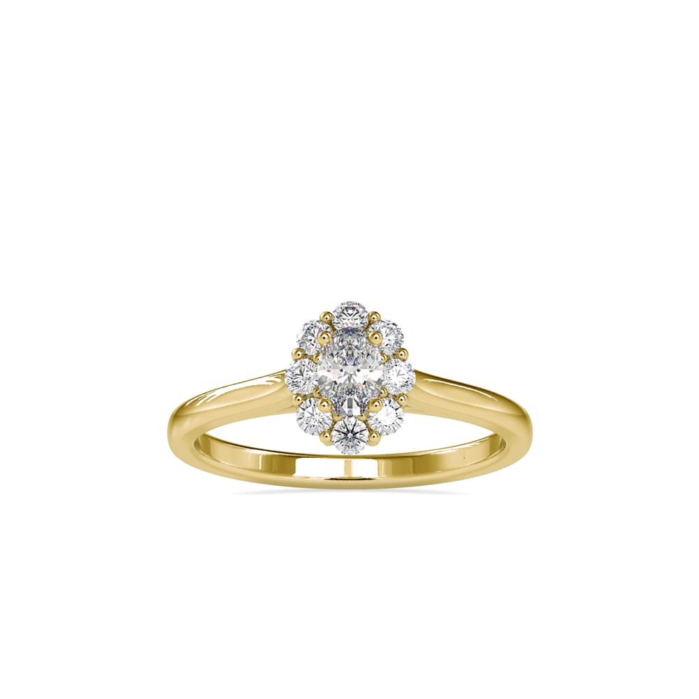 The Pushpa Cluster Ring 0.90 Carats in 14K Yellow Gold