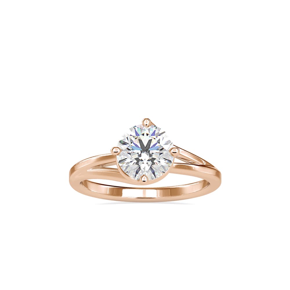 The Astra Curve Solitaire Ring 0.90 Carats in 14K Rose Gold