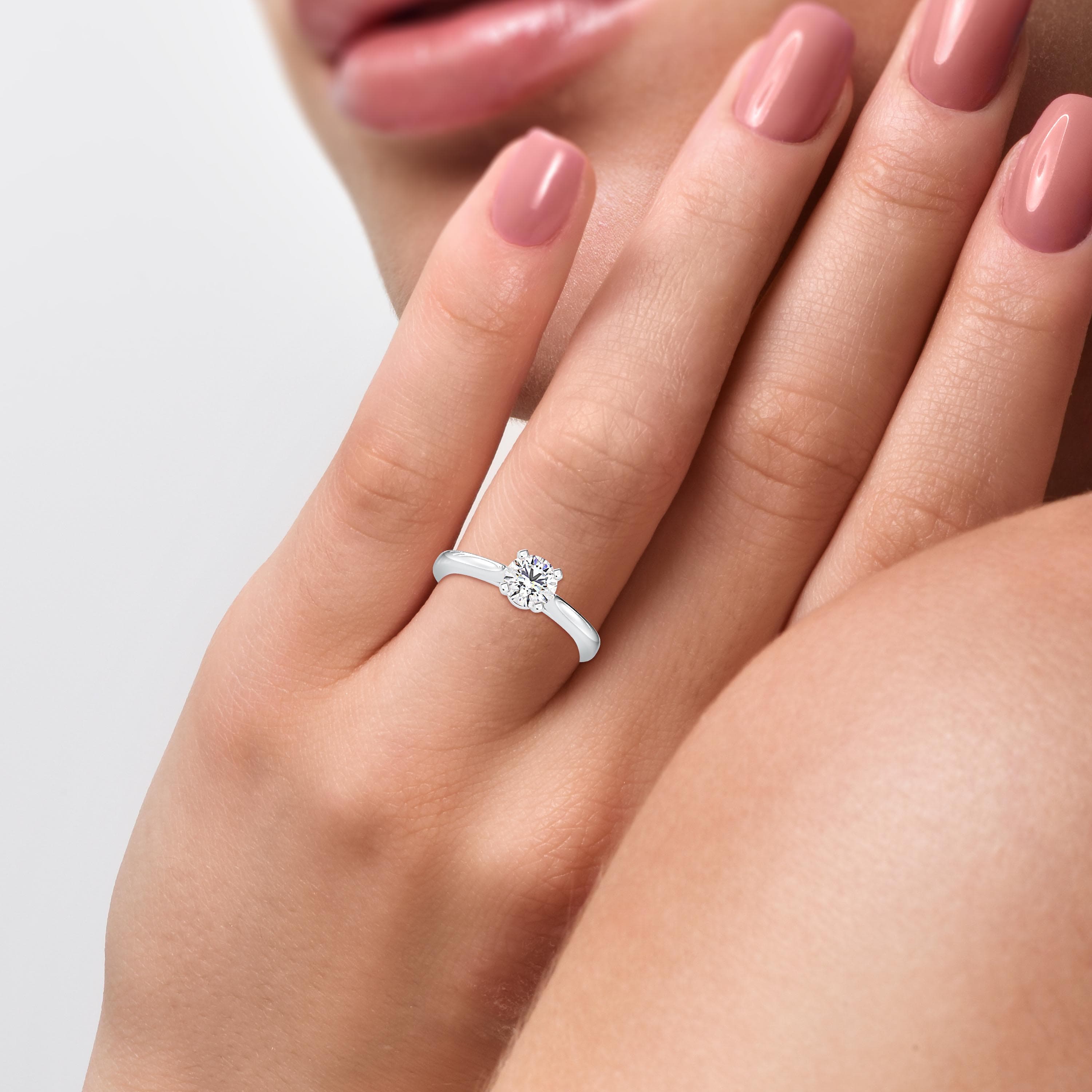 The Minimalist Solitaire Ring 0.70 Carats in 14K White Gold