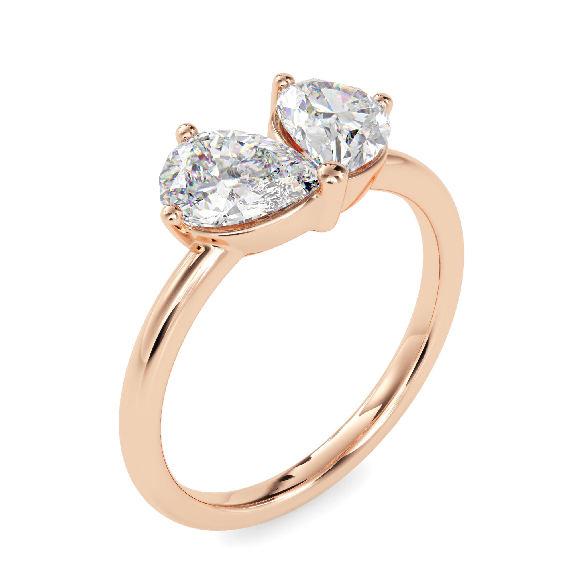The Soulmate Pear Diamond Ring 1.00 Carats in 14K Rose Gold