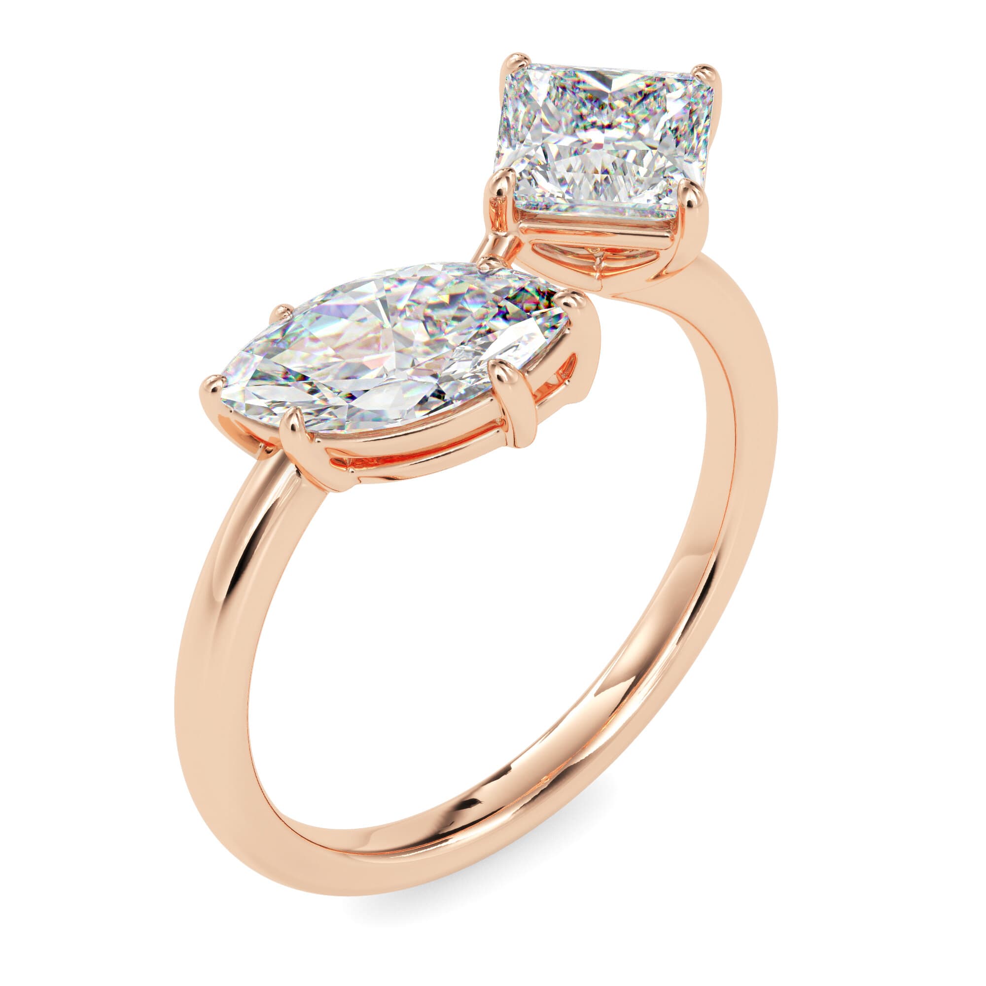 The Princess-Marquise Solitaire Ring 1.00 Carat in 14K Rose Gold
